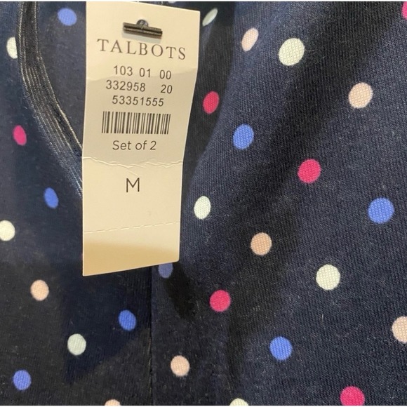 Talbots Womens Pajama Set Sleepwear Top Pants Polka Dot Size M NWT - Picture 8 of 8
